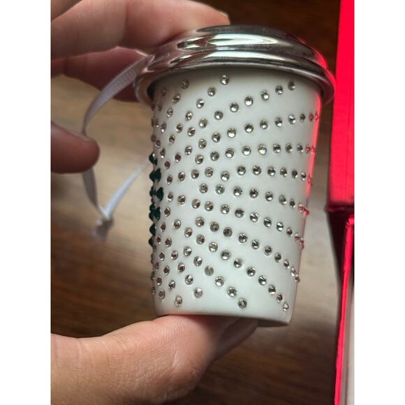 SOLD !Starbucks Swarovski Crystal Coffee Cup Limit Edition Christmas Ornament - Picture 6 of 7